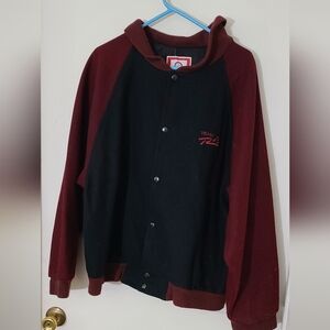 Team Rio Black and Burgundy Varsity Jacket
